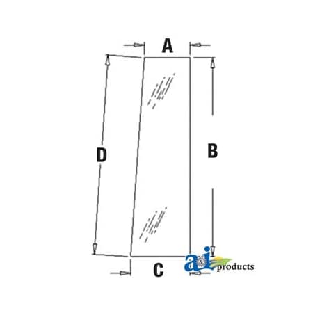 A & I Products Glass, Rear, Side (LH) 41.5" x32.5" x2" A-T166060
